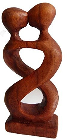 Simandra Holz Figur Skulptur Abstrakt Holzfigur Statue Afrika Asia Handarbeit Deko Zweisam Größe 10 cm