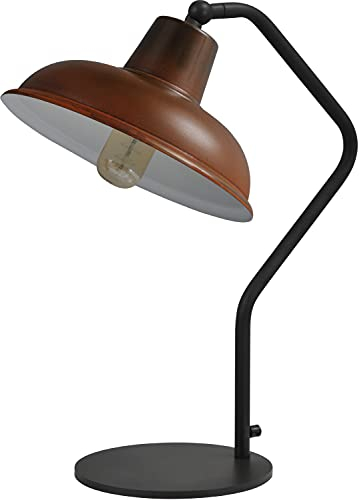 Licht-Erlebnisse Tischleuchte Braun Rost Metall Industrie Design verstellbarer Schirm Premiumqualität Schreibtischlampe