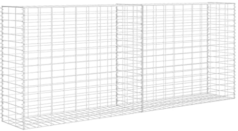 vidaXL Gabione Stahl 85x30x200 cm Steinkorb Drahtkorb Steingabionen Wand Mauer