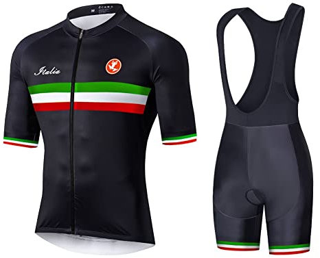 UGLY FROG Männer Team Radtrikot Anzug Italy Flag Designs Breathable Kurzarm Shirt + Enge Shorts Set für Rennrad Racing Outdoor Sports