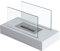 HOMCOM Camino a Bioetanolo da Tavolo 830 W Bruciatori senza Residui Inodore In Acciaio Inox con Vetro 35x18x21 cm Bianco