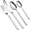 WUJO Cutlery Set, Stainless Steel Dinner Set 16, Dinnerware/Tableware/Silverware Set, Include Knife/Fork/Spoon/Teaspoon, Mirror Polished, Dishwasher Safe (16pcs, WJ046)