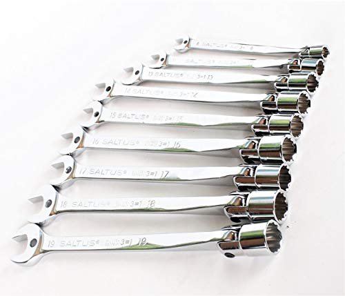 SALTUS Gabel-Gelenksteckschlüssel Set 9-teilig 8-19 mm Schraubenschlüssel 3in1