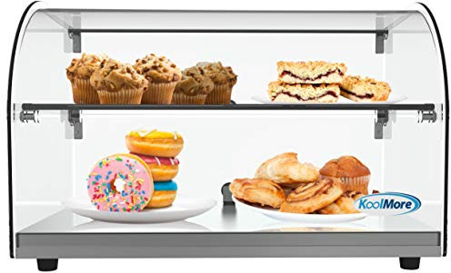 KoolMore - DC-2C 22 Commercial Countertop Bakery Display Case with Front Curved Glass and Rear Door - 1.5 cu. ft.