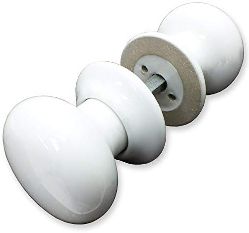Set of White Ceramic Mortice Door Knobs - 60mm Diameter | Elegant & Durable Door Handles