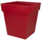 EDA - Pot de Fleur Carré Toscane 50 cm - Volume 87 L - 49,5 x 49,5 x H.52,5 cm - Rouge Rubis