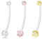JFORYOU Bauchnabelpiercing Schwangerschaft Bioflex Schwangerschaftspiercing Flexibler Kunststoff Bauch Stecker 3Stk 14G 38MM