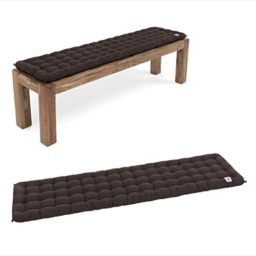 HAVE A SEAT Luxury - Bankauflage für Sitzbank (160x40 cm), bequemes Sitzpolster für Bank - orthopädisch, wetterfest, waschbar bis 95° C, Trockner geeignet, Made in Germany (160x40 cm - Braun)
