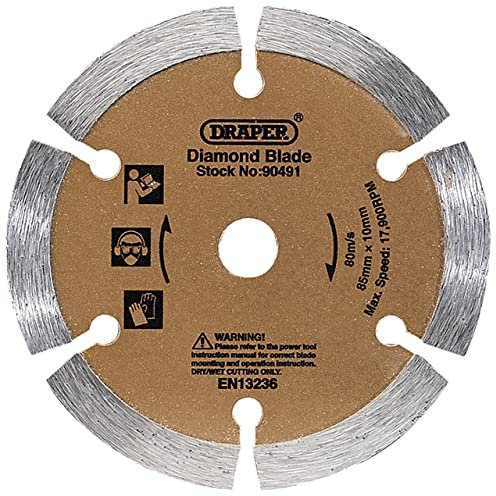 Draper 90491 Segmented Diamond Blade, Silver, 85mm