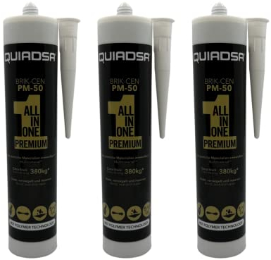 Hybrid Montagekleber 290ml | Klebstoff für Beton, Holz, Metall & Fliesen | MS Polymer Kleber | Metallkleber | PVC Kleber | wasserfest | schnellhärtend | versch. Farben (3, weiß)