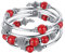 Bulinlin Silber Wickelarmband mit Naturstein Perlen Boho Mehrschichtiges Damen Armbänder Geburtstags Modegeschenk für Frauen(Red)