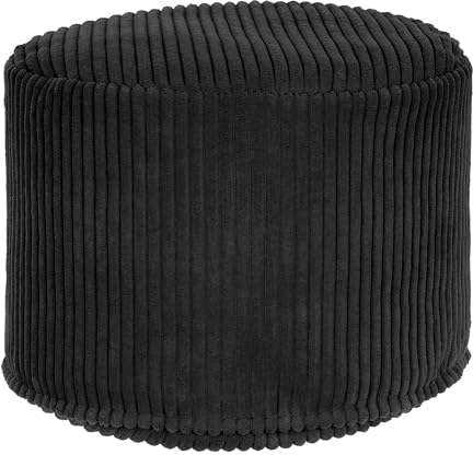 DreamRoots Pouf Hocker - Hocker Rund Cord 35x35x25 cm - Couch Hocker Wohnzimmer - Sitzpouf Rund - Fußhocker Für Sessel - Sitzhocker Rund - Hocker Couch - Hocker Sofa