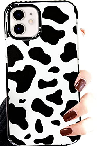 Efitoo for iPhone 12 Mini Case Cow, Cute Animal Clear with Design Cow Spots Print Pattern Flexible Soft TPU Silicone Girls Woman Cool Protective Phone Back Cover Shell for iPhone 12 Mini 5.4 inch