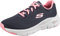 Skechers Damen Arch FIT Sneaker, Marineblau Coral, 42 EU