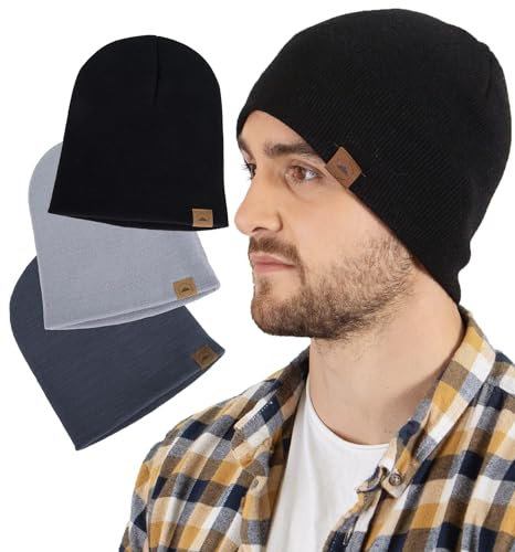 Tough Headwear Strick Beanie Mütze - Wintermützen für Damen und Herren - Winter Mützen für kaltes Wetter - Stylische Skimützen Strickmützen - Haube Wintermütze Unisex