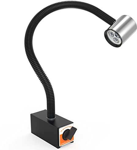 S SHUN CAN DA Magnetisches Licht Flexibles Schwanenhals 900 Lumen Led Wasserdicht Arbeitslicht mit verstellbarer Basis für Drehmaschine Cnc-Fräsbohrmaschine Nähmaschine Industrielle Beleuchtung (9W)