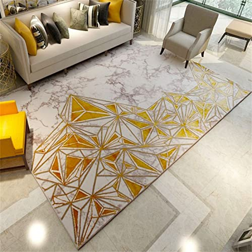 Teppich Rund Wohnzimmer Teppiche Fürs Kinderzimmer Bad Matte Gelber, Heller, Luxuriöser, Waschbarer Teppich Für Die Heimdekoration Im Wohnzimmer Wird Nicht Verformt 80X120cm Teppichboden Auslegware