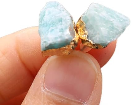 Natürliche Kristallohrringe für Frauen, Goldfarbe, Amazonit, Schmuck, Geschenk für Freundin, Frau, Amazonit