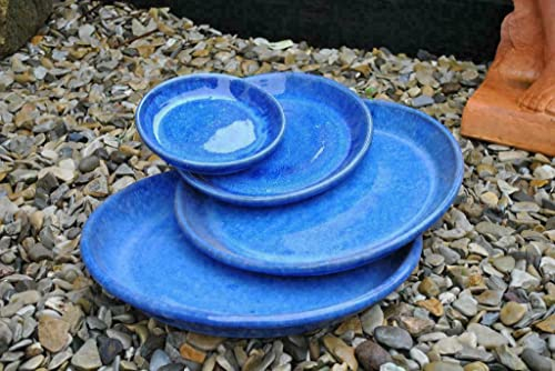 Kunert-Keramik Untersetzer,wunderschönes blau,glasiert,auch als Vogeltränke nutzbar,4 Größen wählbar (34,5cm)