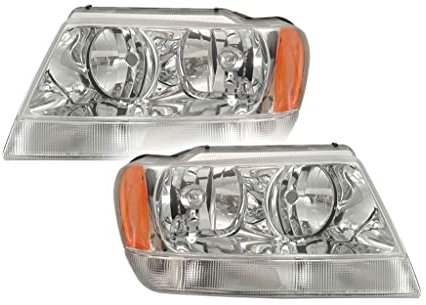 DEPO Scheinwerfer Hb3+Hb4 Set Links + Rechts Kompatibel mit Jeep Grand Cherokee II WJ WG 99-05