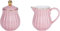 Eplze YBK Tech Ensemble pot à lait et sucrier en porcelaine pour dégustation de café Motif rayures Rose