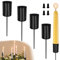 Aongray 4 Stück Kerzenhalter Adventskranz Stabkerze Kerzenständer Retro Schwarz, 11 x 2.5cm Stabkerzenhalter Kegelkerzenständer Adventskranz mit Kurzem Dorn