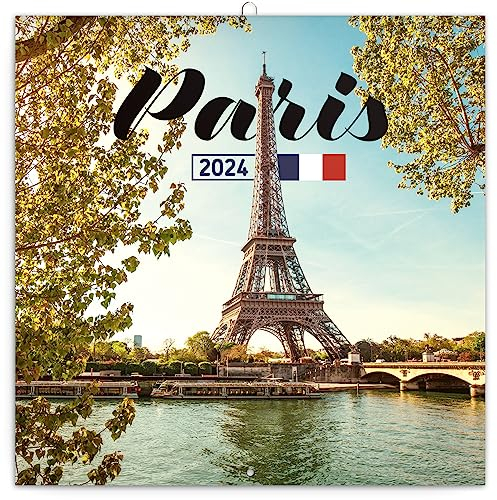 Paris Wandkalender 2024 Kalender, Broschürenkalender mit Monatskalendarium, Broschurkalender 30 x 30 cm (30x60 Geöffnet)…