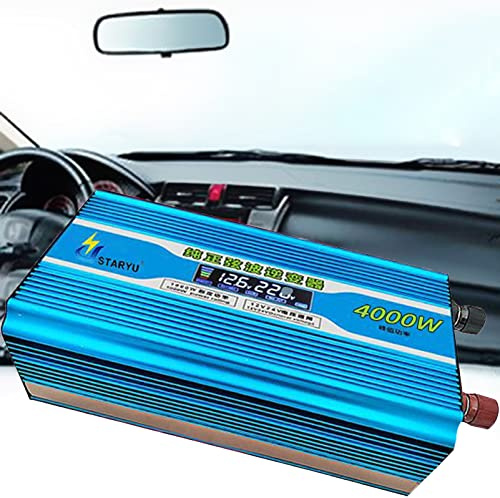 ROGHA Convertisseur Pur Sinus, Transformateur de Tension 1500W/2500W/4000W/6000W-DC 12V/24V, 48/60V, 60V/72V à AC 220V Onduleur-2 Port USB,6000W-48/60V