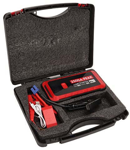Car Jump Starter, 2500A Peak 25800mAh Battery Starter, Waterproof 12V Portable Auto Battery Jumper Box, with LED Light, Suitable for Camping and Outdoor Activities