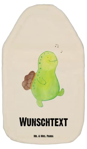 Mr. & Mrs. Panda Personalisierte Wärmflasche Schildkröte Pfeifen - Weiß
