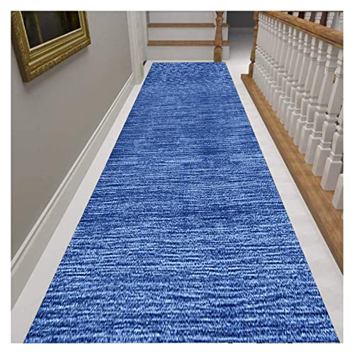 Alfombra de Pasillo de Poliester 3 metros,Azul Alfombra de Cocina Antideslizante,Alfombra de Pasillo Larga Antideslizante,Lavable con Respaldo de Goma,para Pasillo,Cocina,Entrada,habitación40X300CM