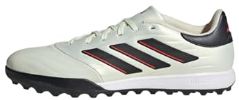adidas Unisex Copa Pure II League Turf Boots Fußballschuhe, Ivory/Core Black/Solar Red, 43 1/3 EU