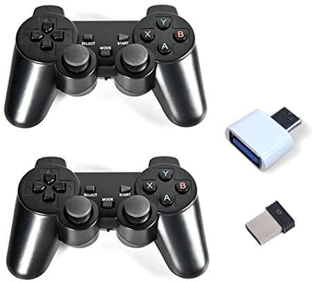 WUGU 2.4G Wireless Gamepad with MIC to USB Patch Cable for Powkiddy X55 Handheld Game Console or Powkiddy RK2023