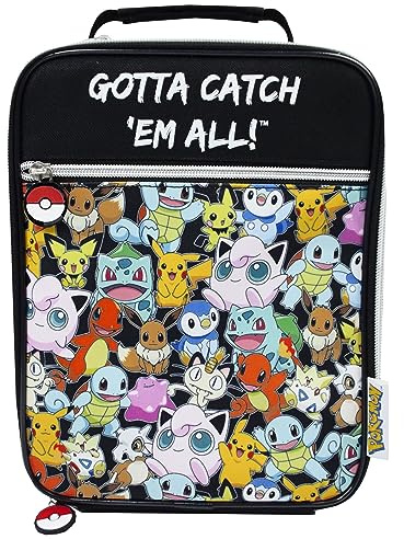 Pokémon Pokemon Lunch Bag für Kinder | Gotta Catch 'Em All Abenteuer | Jungen und Mädchen Charaktere Lebensmittelbehälter | Trage den Zauber überall hin | Pokemon Lunch Bag für ultimative Fans