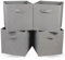OVAKIA Faltbare Aufbewahrungsbox aus Stoff, 30 x 30 x 30 cm Aufbewahrungswürfel ohne Deckel, Zusammenklappbarer Schrank mit Griffen Organizer für Kleidung Würfelregal, 4 er-Pack, Grau