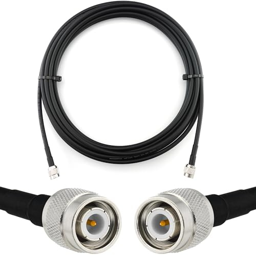 RANGEFUL 15m TNC Stecker auf TNC Stecker Koaxialkabel — TNC Verlängerungskabel HF-240 (LMR 240 Äquivalent) 15 Meter Jumper Kabel (50 Ohm) — Schwarz Antennenkabel für HAM Radio CB Funk WIFI Antenne