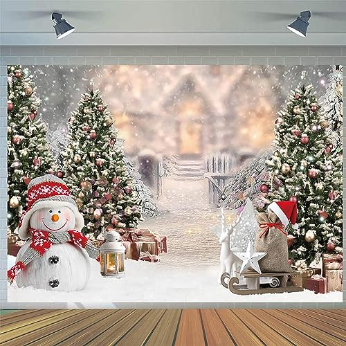 1.8x1.2m Foto Hintergrund Weihnachten Winter Wonderland Schneemann Tannenbaum Schneeflocke Weiß Fotografie Hintergrund Familie Urlaub Neujahr Geburtstag Party Dekorationen Banner Fotowand Requisiten