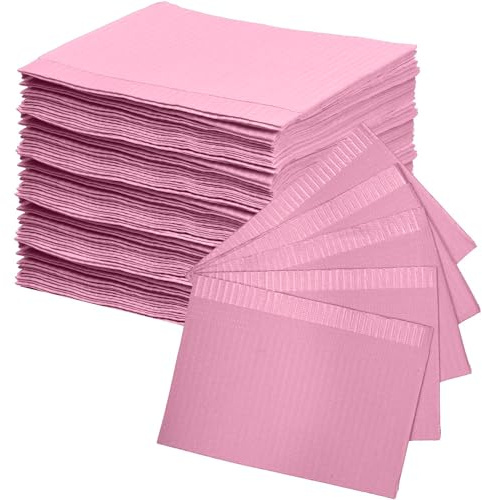MFUOE 125 Pieces Tattoo Mat - Pink, Modern, Disposable Black Square Pad Scarf Towel for Tattoo