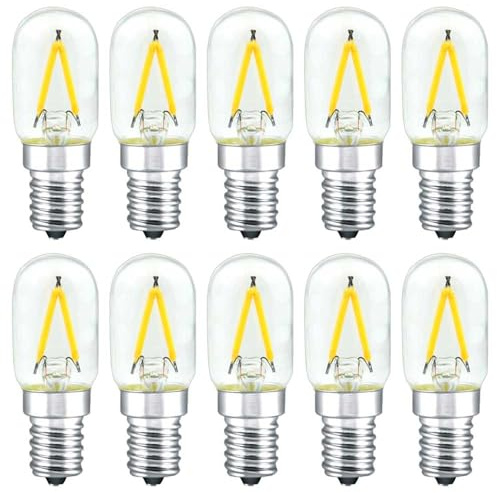 NCC-Licht 10x LED Lampe T22x55mm Röhre E14 1,5W 180lm warmweiß 2700K | Filamentlampe aus klarem Glas, ersetzt 15W Glühlampe mit E14-Sockel, gemütliches Licht ideal für Wohnraum