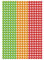 Aufkleber bunte Sticker Motivation 10mm selbstklebend immer 1104 Stück runde Aufkleber (Bunt - 3 Farben)