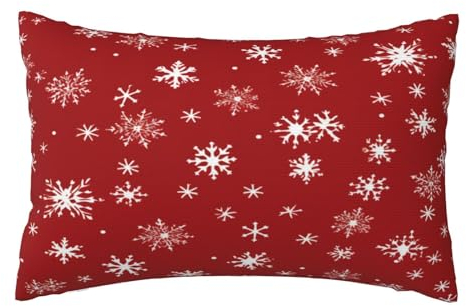 Kissenbezug 40x70cm 2er Set Wetterfest Outdoor Kissen Weihnachtsbaum Kissenbezüge, Rechteckig Couch Kissen Rot Gartendeko Kissenhülle Herbst Outdoorkissen DekoKissen für Patio Balkon Deko Gifts,L300