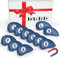 Golf Iron Head Covers Magnetic Synthetic Leather Number Embroidered 11pcs/set Durable Waterproof Color Black Blue Red Fit Most Clubs (11 Pcs- Blue)