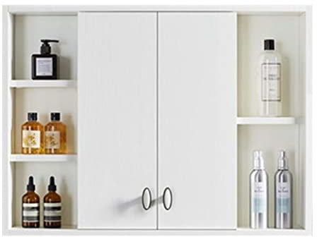 LoJax Schränke Versteckter Spiegelschrank Badezimmer Wandspiegelschrank Toilettenspiegel Massivholzregal Spiegelkasten Innenspiegel (weiß 80 * 65 cm)