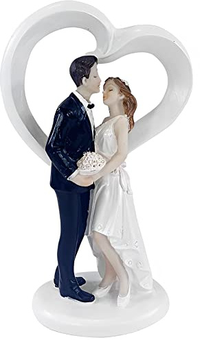2PCS Hochzeitspaar Cake Topper,Braut Bräutigam Figuren Kuchen Dekorationen,Romantisch Liebeskuchen Mit Brautstrauß Für Geburtstag Hochzeit Valentinstag Autodekoration