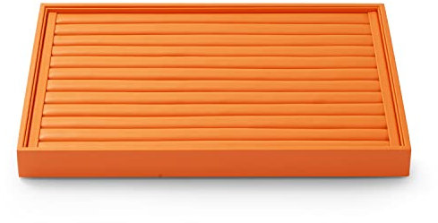 Papten PU Leather Ring Display Tray Jewellery Organiser Tray for Drawers Storage Ring Earring(Orange)