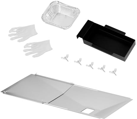 Universal-Fettschale mit Auffangwanne für Nexgrill, Charbroil, Dynaglo, Kenmore, BHG, Grill Master, Hinterhof, Uniflame, Expert Gasgrill, 61 cm - 81,3 cm, verstellbare Tropfpfanne für die meisten
