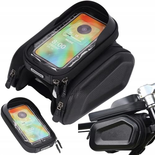Genérico Sac pour cadre de vélo avec 3 compartiments | Support de téléphone amovible pour téléphones portables jusqu'à 7'' + 2 sacs latéraux | Solide et imperméable – 16 x 9 cm & 20 x 11 cm, 14475