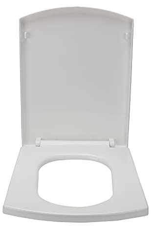 Tapa de Inodoro Rectangular Blanca de Cierre Suave, Asiento Y Tapa de Inodoro Silenciosos de Material PP, Tapas de Inodoro de Desaceleración, Asientos de Inodoro Simples, para Baño, Inodoro(Blanco)