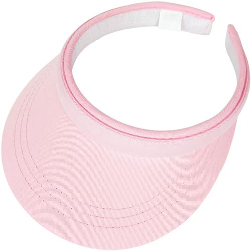 Sun Visor Hat Women Wide Brim Uv Protection Hat Outdoor Golf Clip Visor Adjustable Cap Running Tennis Beach Running Visor(Pink)