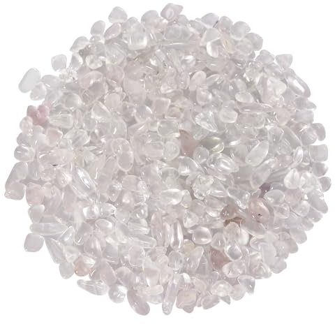 500g di Cristallo di Quarzo Rosa Chiaro Pietra schiacciato Naturale, Chip Cristalli di Guarigione di Patatine al Quarzo Rosa Chiaro, Pietre Levigate per Cristalloterapia e Reiki, Artigianato